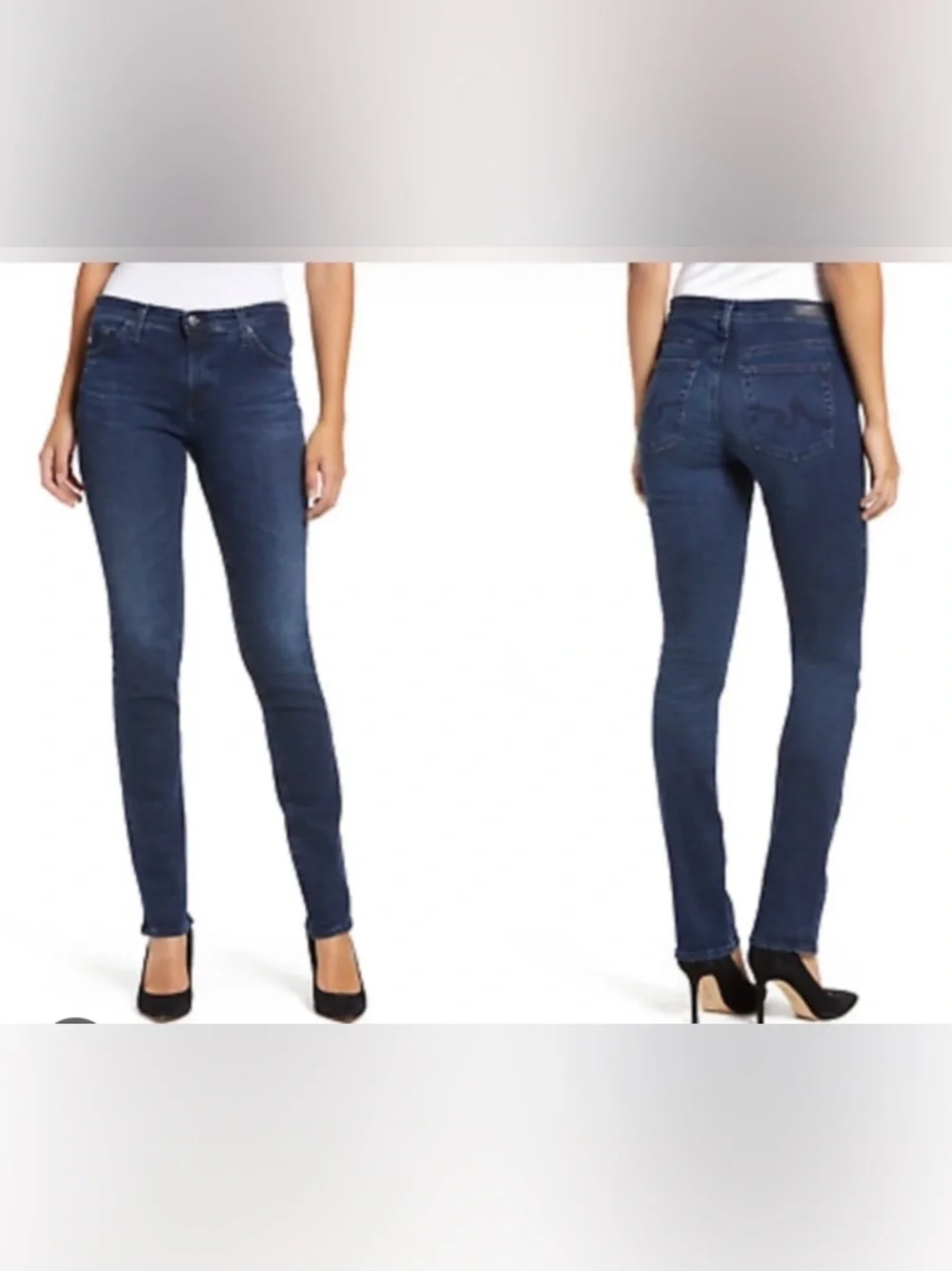 AG ADRIANO GOLDSCHMIED THE HARPER Essential straight Dark Blue jeans NWT 25